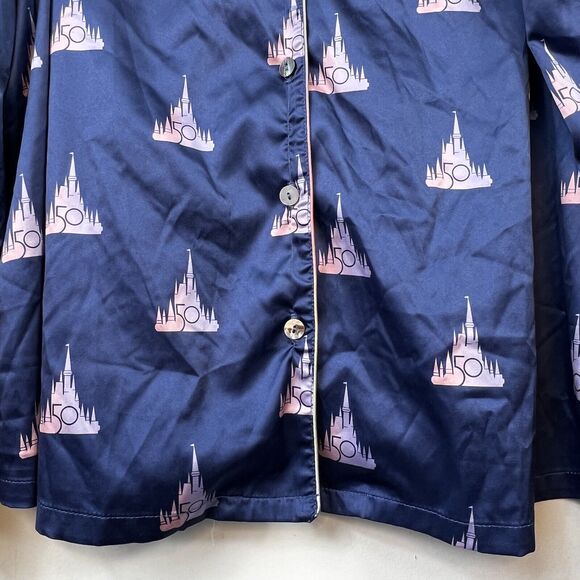 Walt Disney World 50th Anniversary Blue Satin 2 Piece Pajama Set Size 1X - Picture 4 of 16